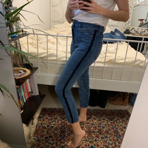 jeans with racing stripe